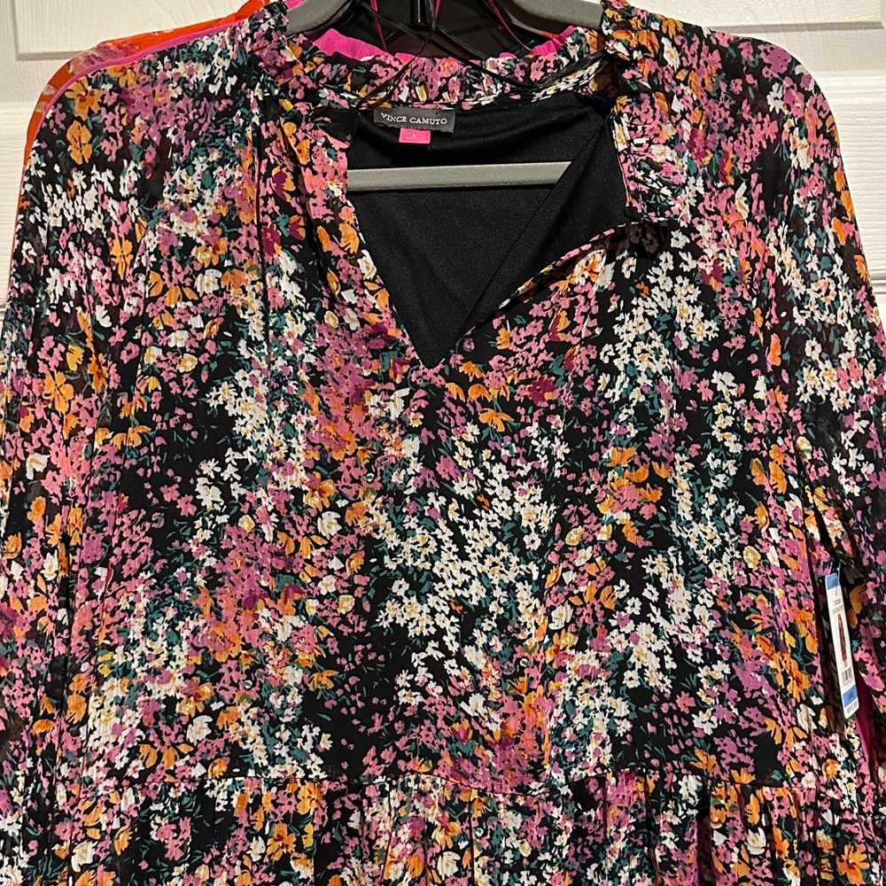 Vince Camuto Black Floral Dress Women's
LARGE Lightweight Fashion Dress - Picture 10 of 10
